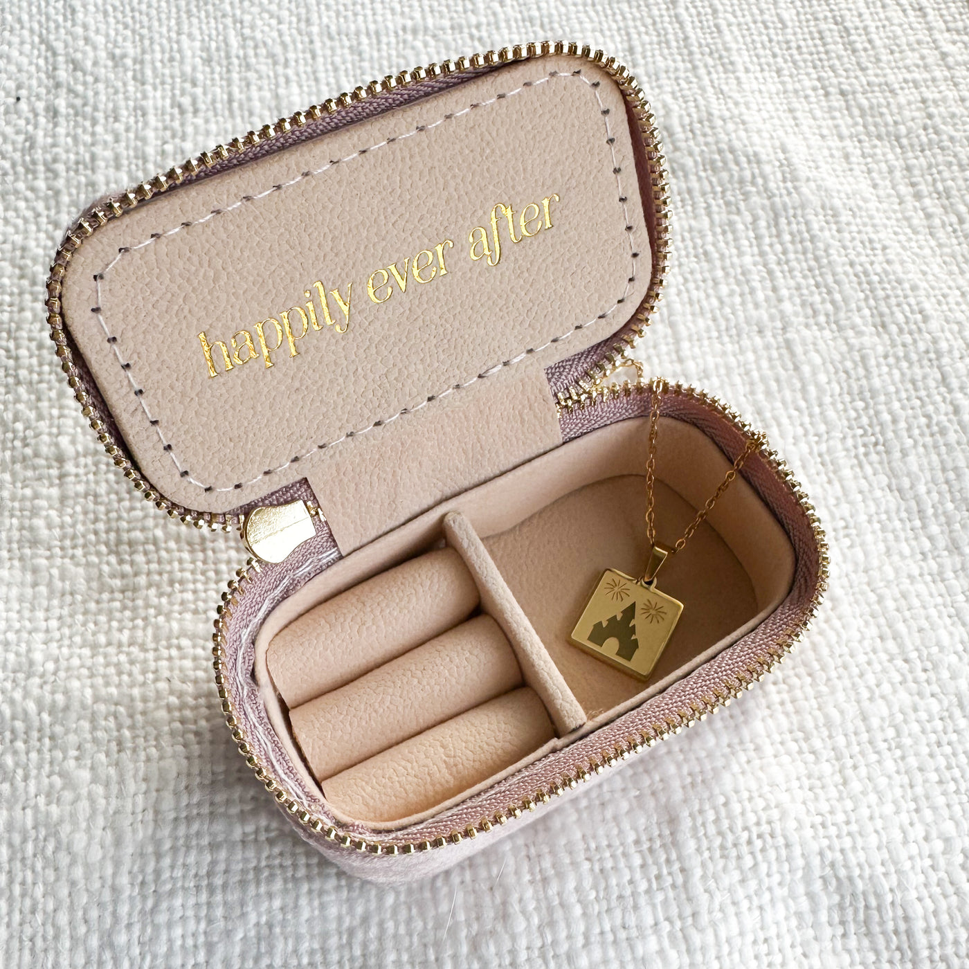 Custom Travel Jewelry Case W/ Name - Sprinkled With Pink